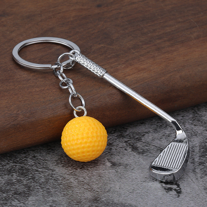 Christmas Golf Key Chain In White Featuring Durable Zinc Alloy Material