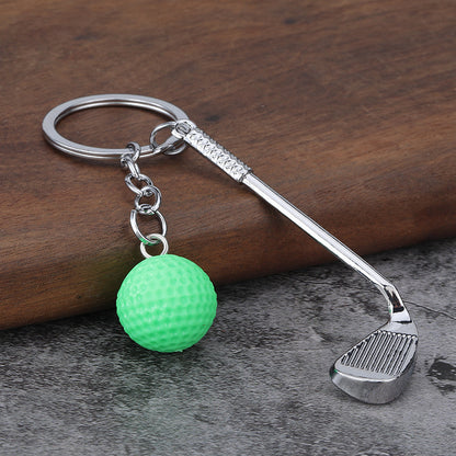 Christmas Golf Key Chain In White Featuring Durable Zinc Alloy Material
