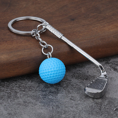 Christmas Golf Key Chain In White Featuring Durable Zinc Alloy Material