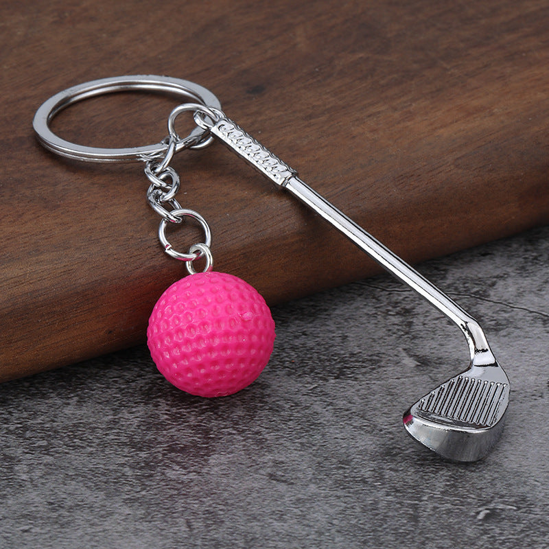 Christmas Golf Key Chain In White Featuring Durable Zinc Alloy Material