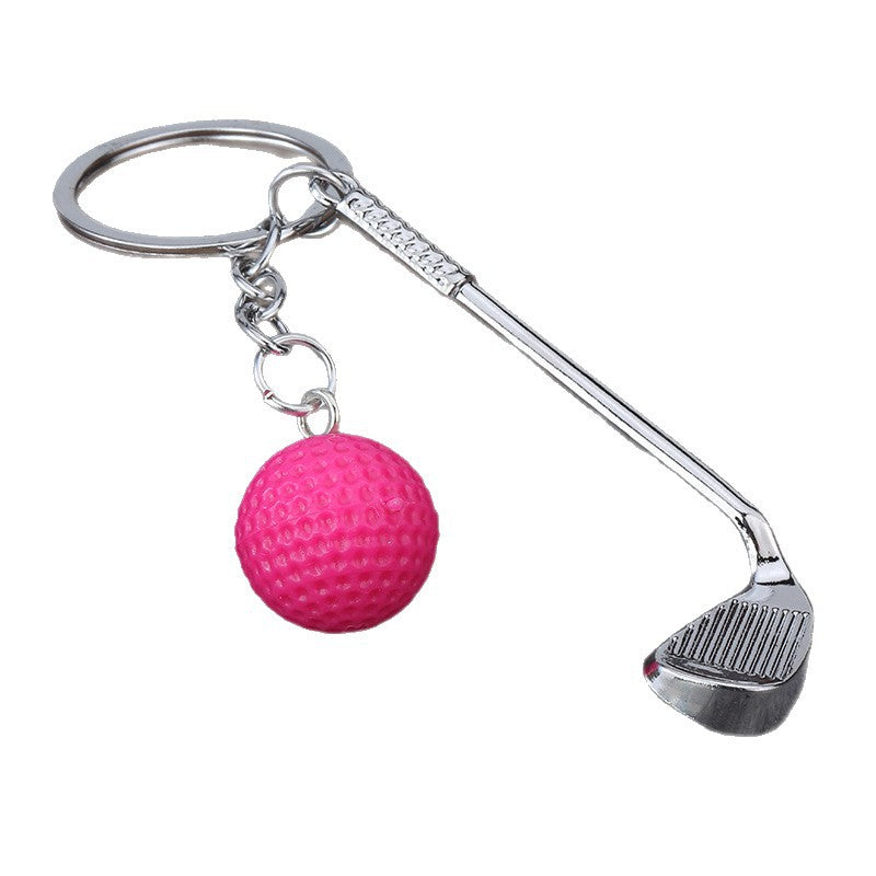 Christmas Golf Key Chain In White Featuring Durable Zinc Alloy Material