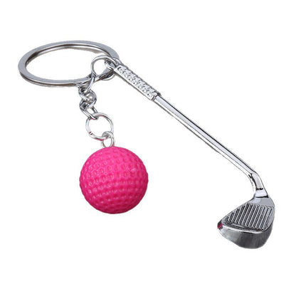 Christmas Golf Key Chain In White Featuring Durable Zinc Alloy Material