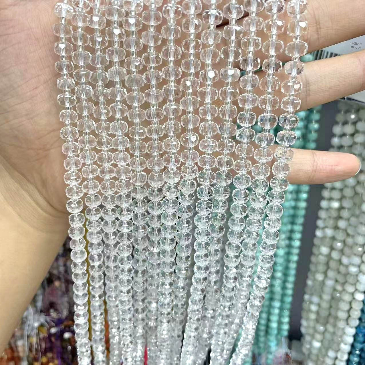 6 Mm Diameter Crystal Beads For Jewelry Making Featuring White Crystal Inlay And Precision Cutting