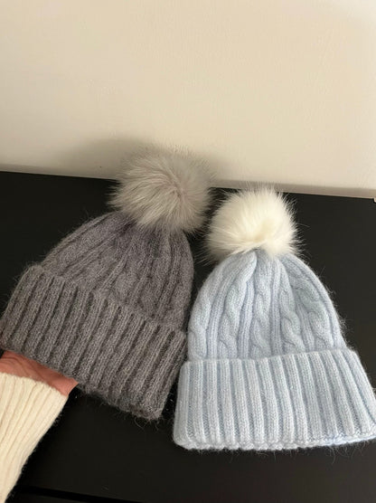 Warm Sweet Stripe Wool Cap Brimless Hat For Adults Featuring Cotton Material With Braid Craftsmanship