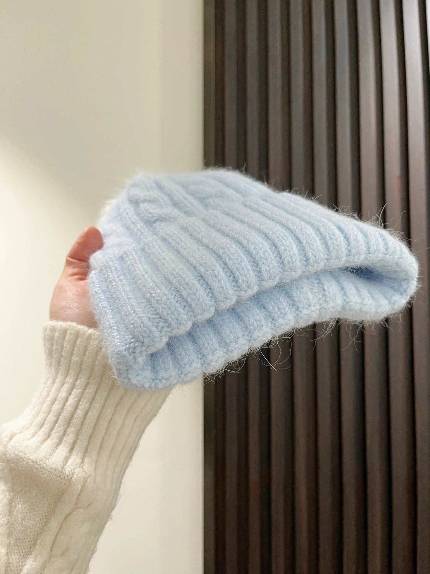 Warm Sweet Stripe Wool Cap Brimless Hat For Adults Featuring Cotton Material With Braid Craftsmanship