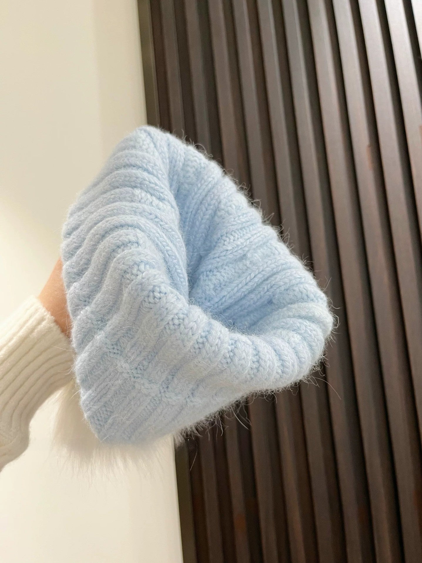 Warm Sweet Stripe Wool Cap Brimless Hat For Adults Featuring Cotton Material With Braid Craftsmanship