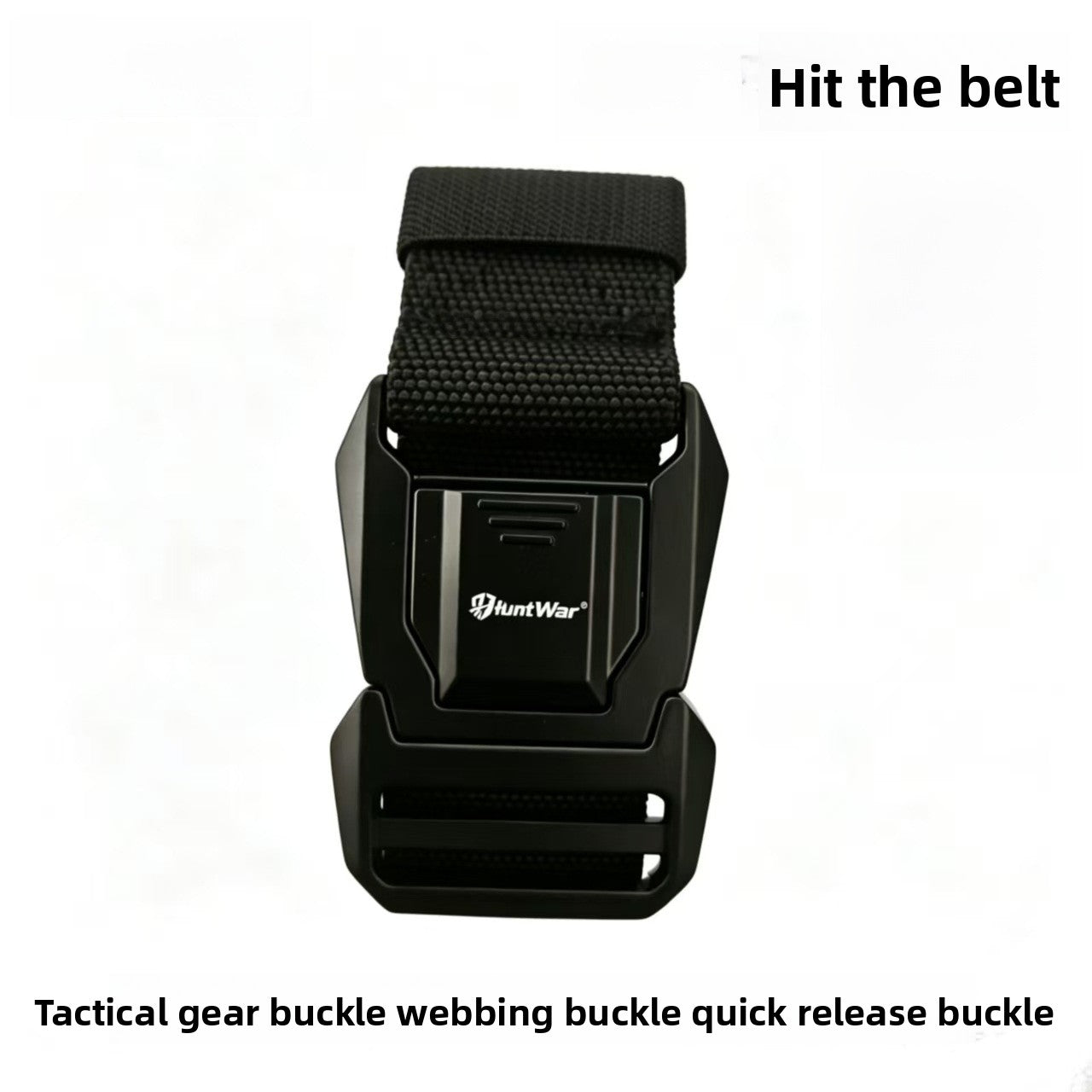 Men's Tactical Belt With Aluminum Braid Surface And Zinc Alloy Buckle In Dyed Black