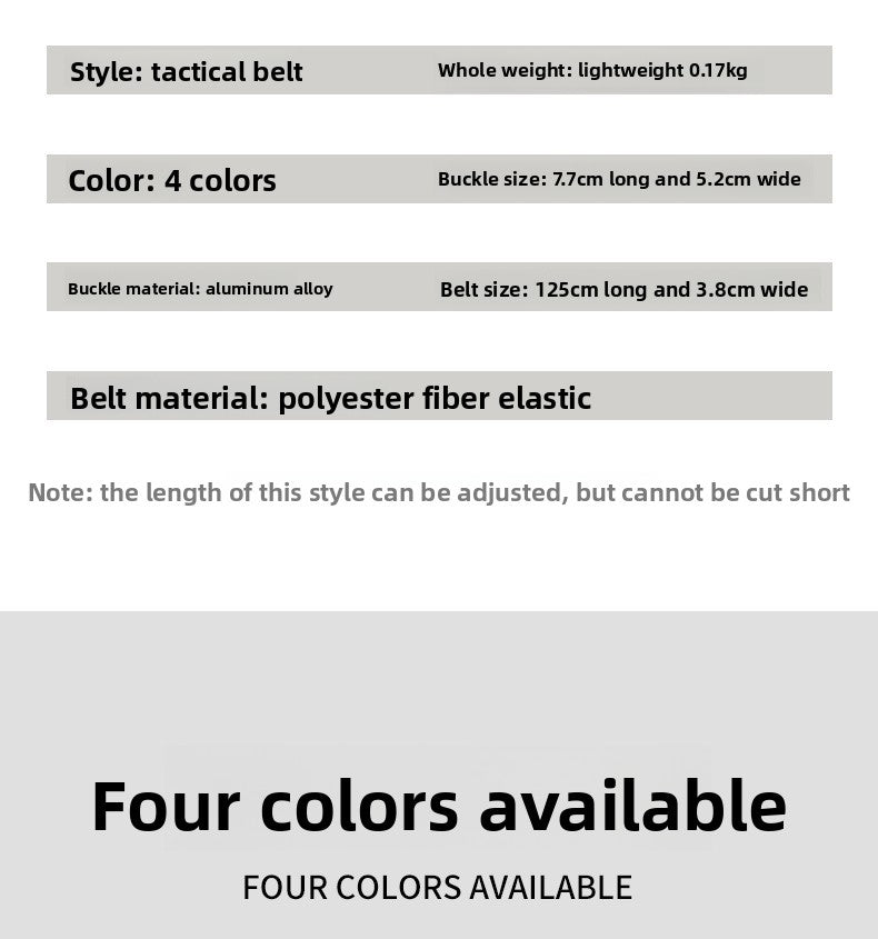 Men's Tactical Belt With Aluminum Braid Surface And Zinc Alloy Buckle In Dyed Black