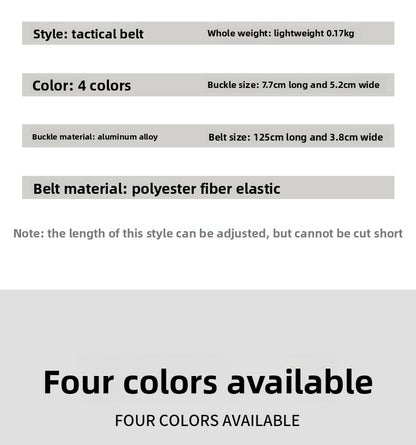Men's Tactical Belt With Aluminum Braid Surface And Zinc Alloy Buckle In Dyed Black