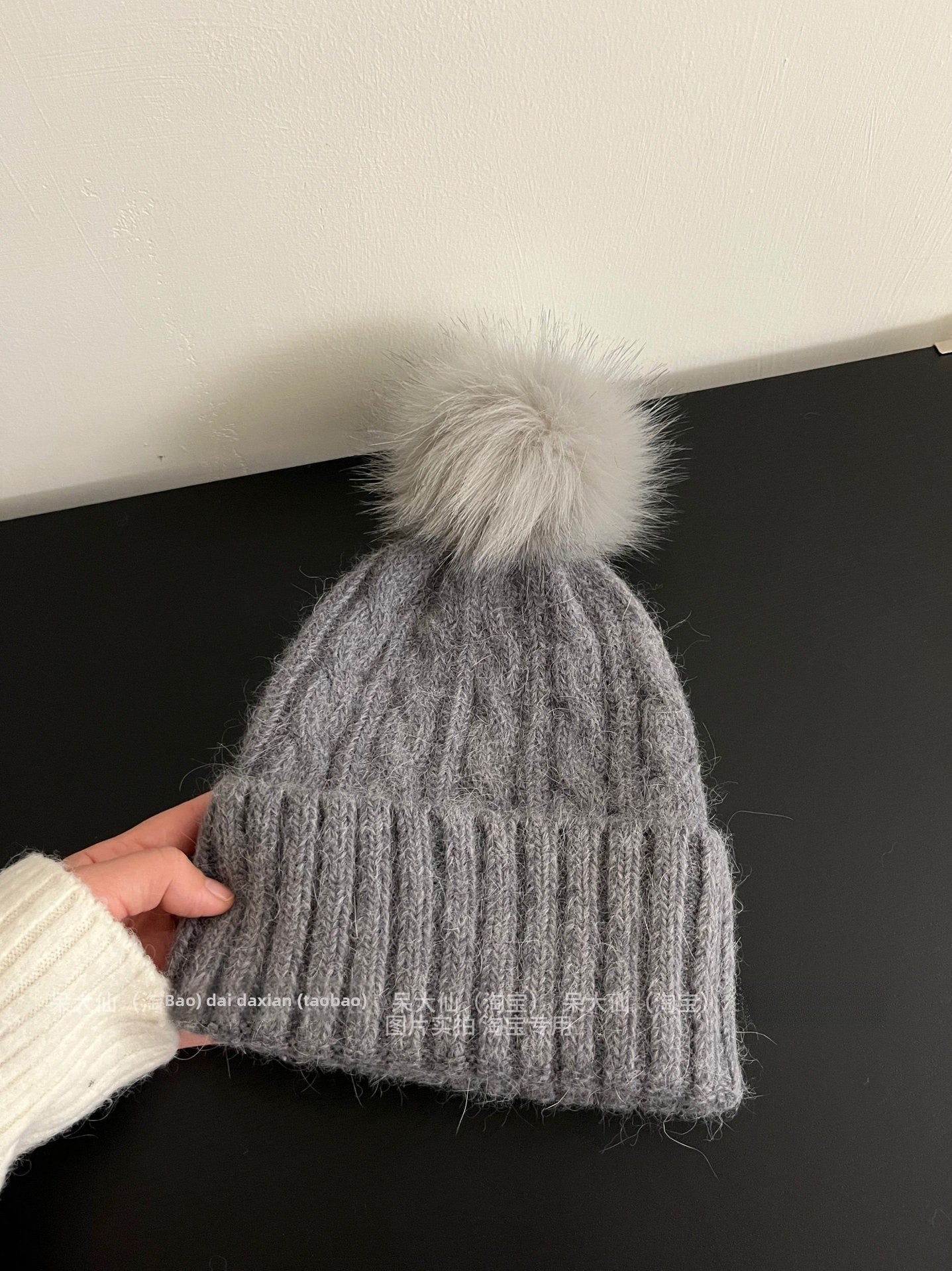 Warm Sweet Stripe Wool Cap Brimless Hat For Adults Featuring Cotton Material With Braid Craftsmanship