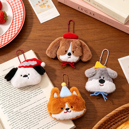 Christmas Dog Plush Bag Charm Key Chain, Soft And Cute Accessory For Bags