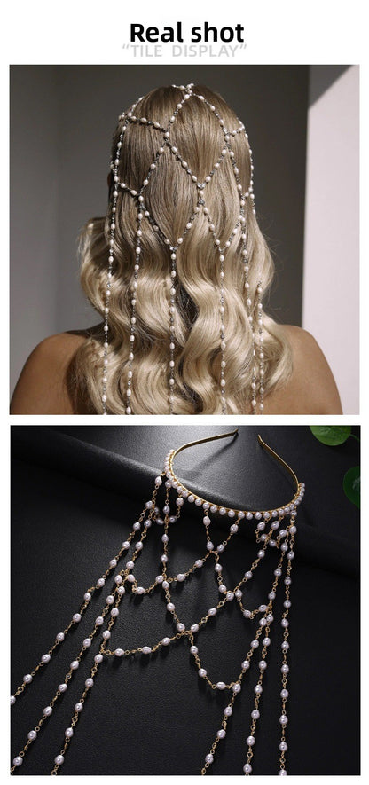 Baroque Style Jewelry Headband With Imitation Pearl In Gold, Elegant Hair Accessory For Women, Perfect For Wedding Season