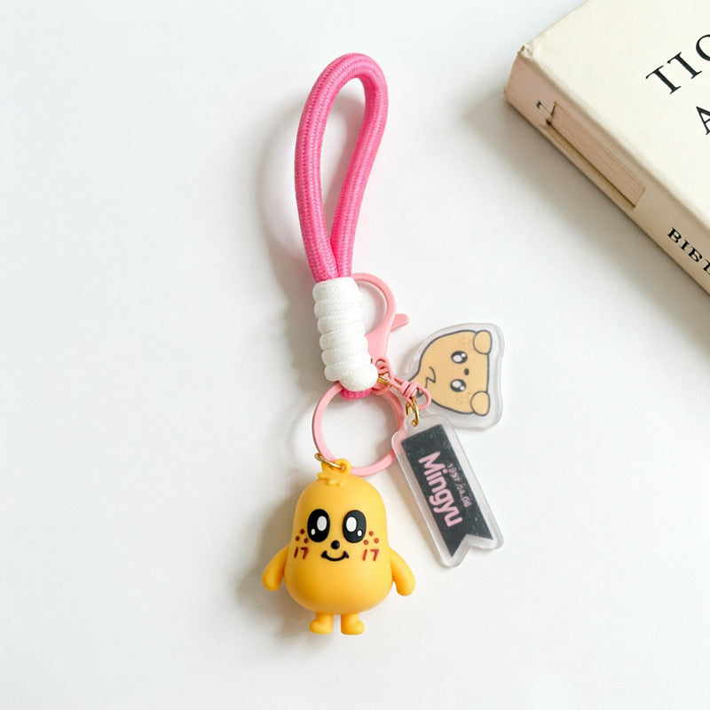 3 Pieces Set Cartoon Style Silica Gel Key Chains For New Year, Perfect Graduation Gift