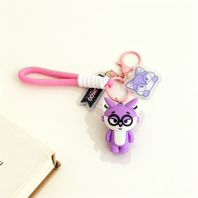 3 Pieces Set Cartoon Style Silica Gel Key Chains For New Year, Perfect Graduation Gift