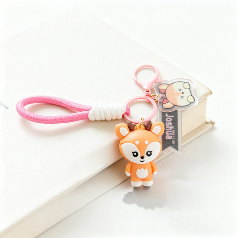3 Pieces Set Cartoon Style Silica Gel Key Chains For New Year, Perfect Graduation Gift