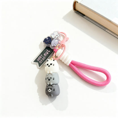 3 Pieces Set Cartoon Style Silica Gel Key Chains For New Year, Perfect Graduation Gift