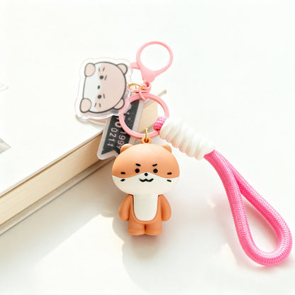 3 Pieces Set Cartoon Style Silica Gel Key Chains For New Year, Perfect Graduation Gift