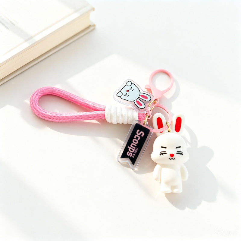 3 Pieces Set Cartoon Style Silica Gel Key Chains For New Year, Perfect Graduation Gift
