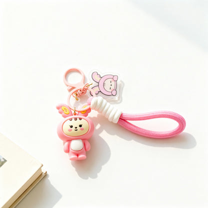 3 Pieces Set Cartoon Style Silica Gel Key Chains For New Year, Perfect Graduation Gift