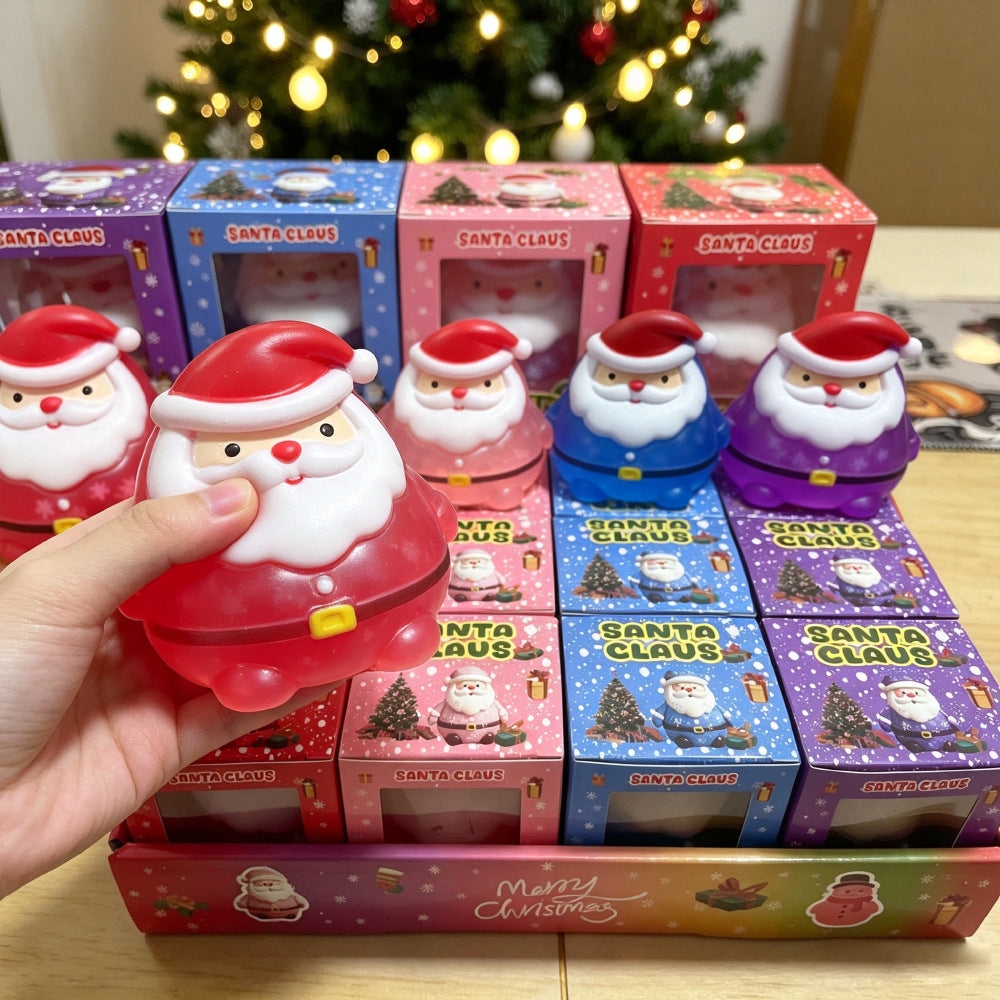 Cute Purple Santa Claus Christmas Squishy Toy Made Of Soft TPR, Perfect Stress Relief Toy For Holiday Fun