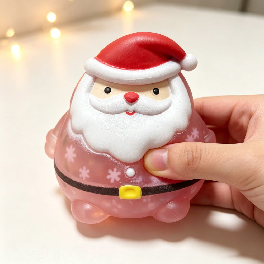Cute Purple Santa Claus Christmas Squishy Toy Made Of Soft TPR, Perfect Stress Relief Toy For Holiday Fun