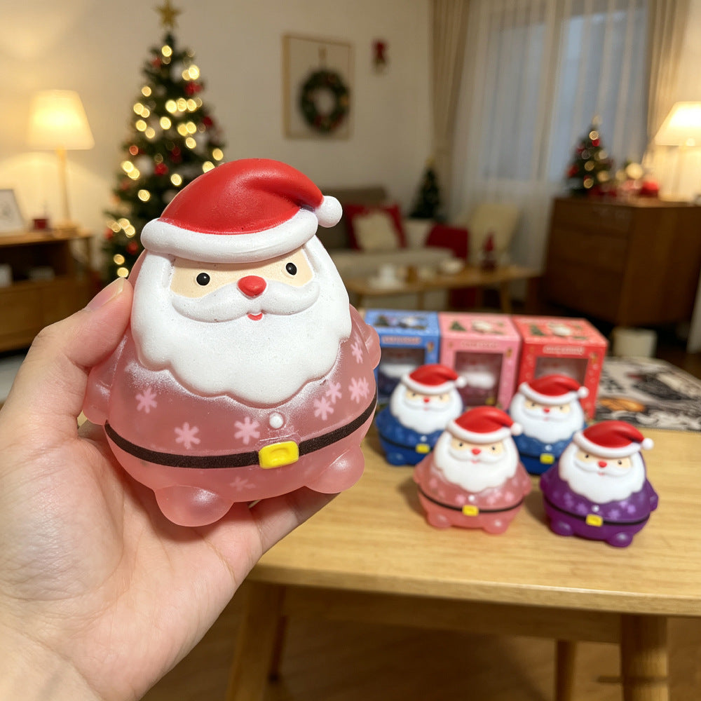 Cute Purple Santa Claus Christmas Squishy Toy Made Of Soft TPR, Perfect Stress Relief Toy For Holiday Fun