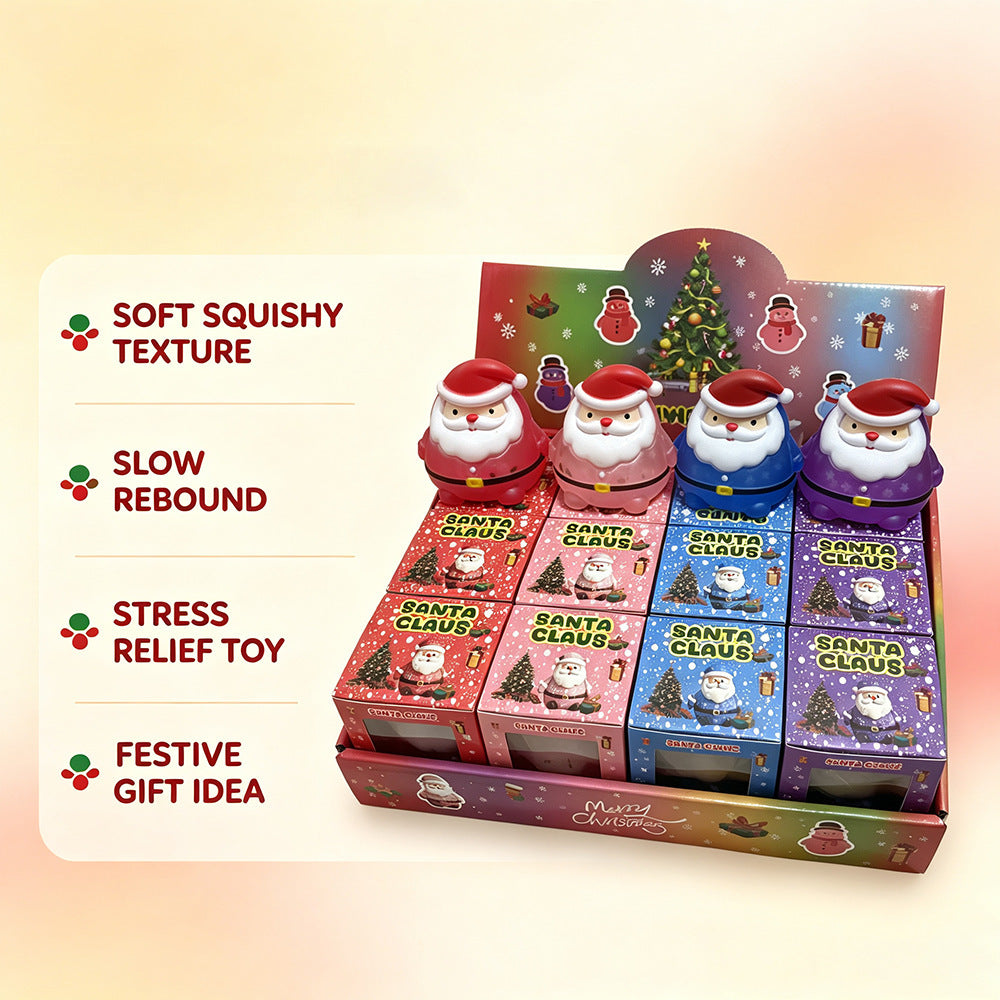 Cute Purple Santa Claus Christmas Squishy Toy Made Of Soft TPR, Perfect Stress Relief Toy For Holiday Fun
