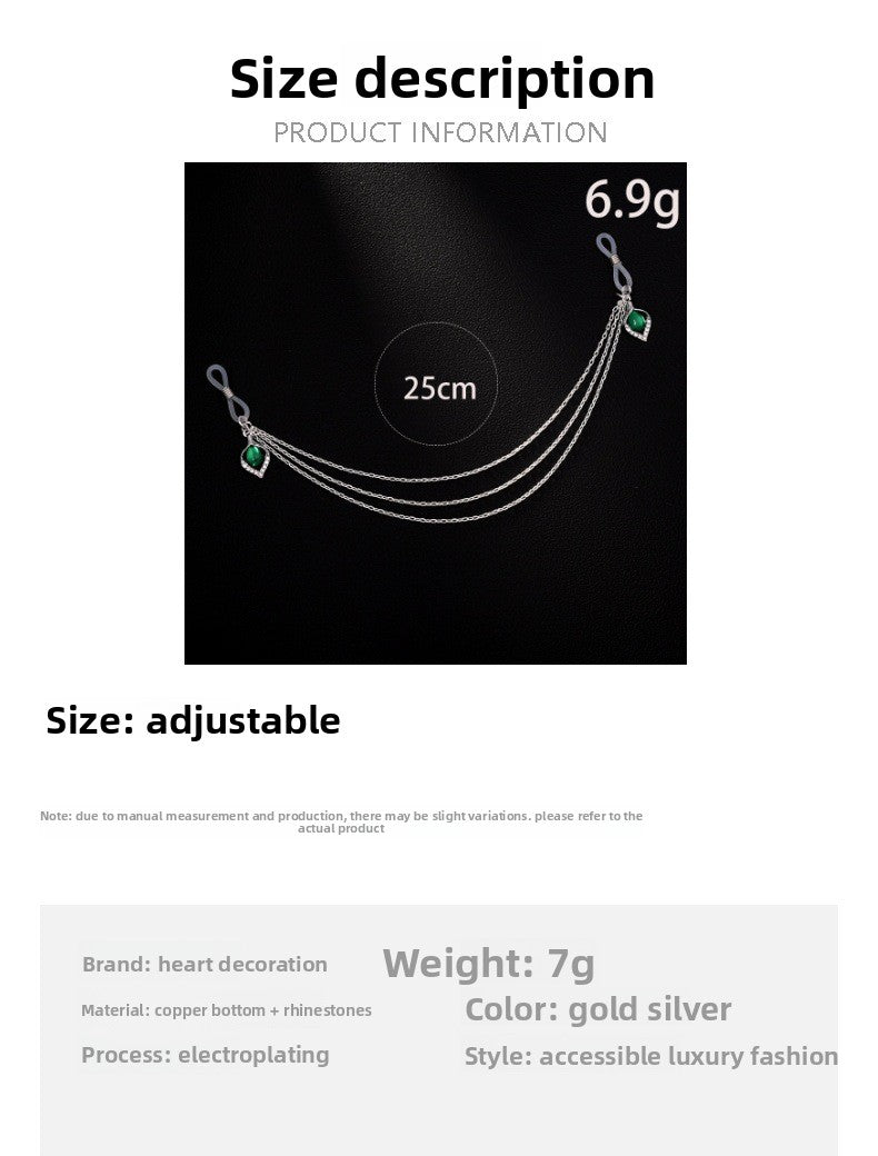 Silver Alloy Women’s Body Chain With White Crystal Inlay Featuring Water Droplets Pattern And Electroplated Finish