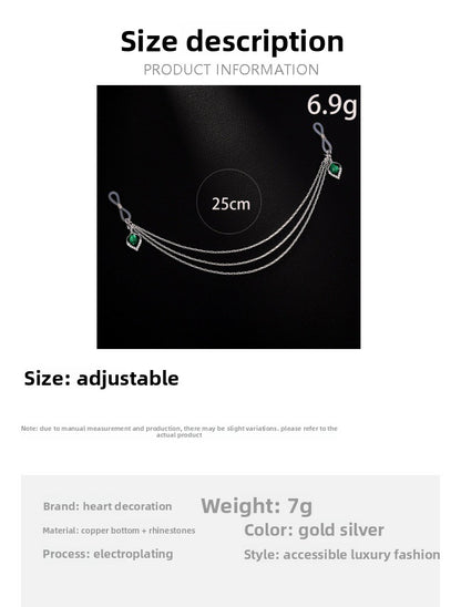 Silver Alloy Women’s Body Chain With White Crystal Inlay Featuring Water Droplets Pattern And Electroplated Finish