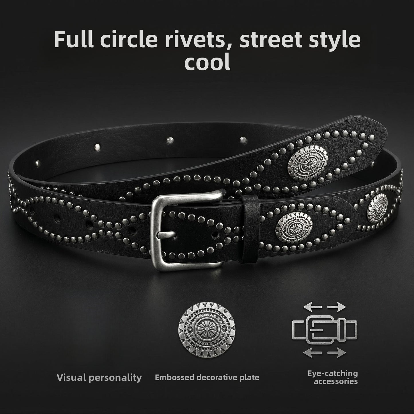 Snakeskin Punk Fashion Belt In Patent PU Leather With Alloy Pin Buckle