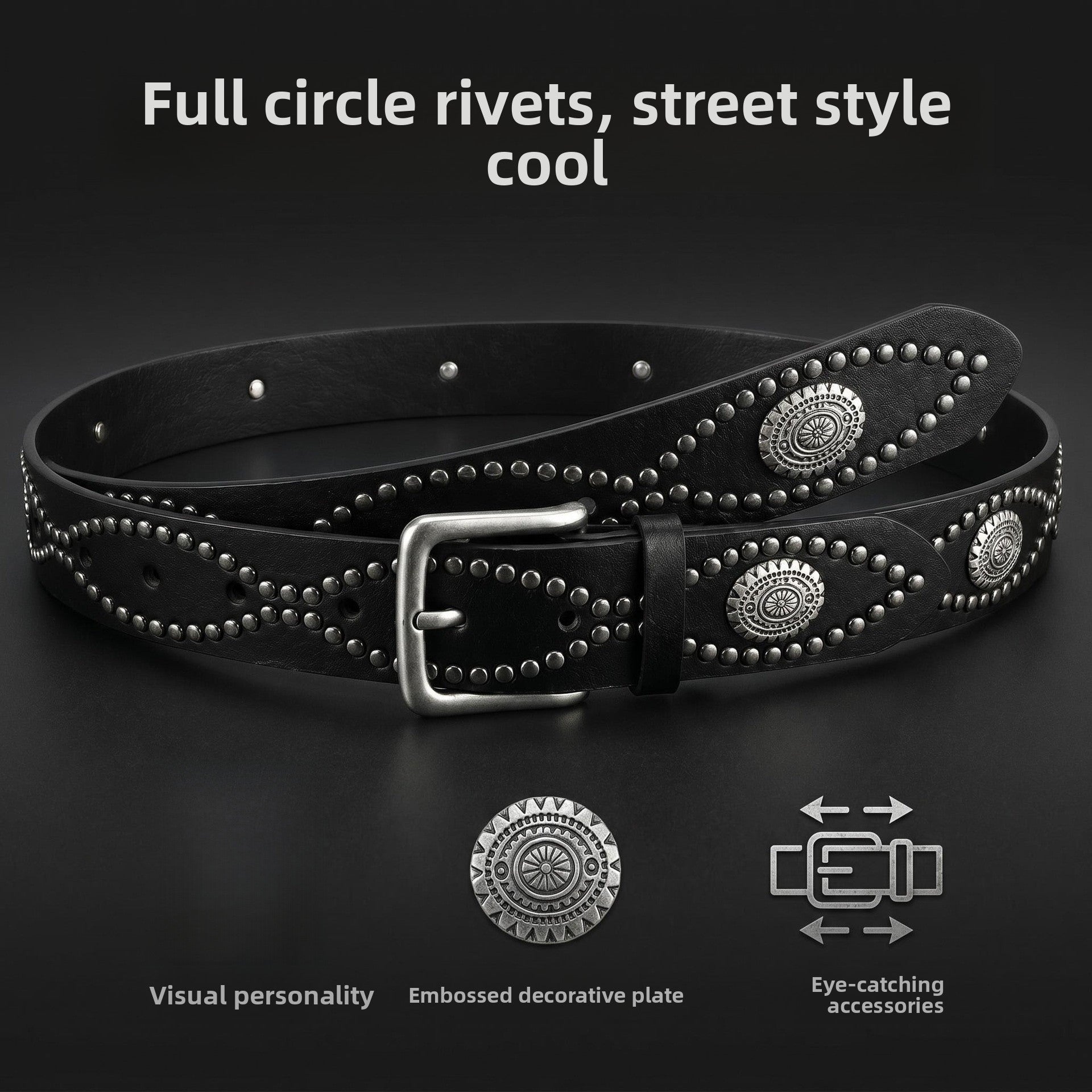 Snakeskin Punk Fashion Belt In Patent PU Leather With Alloy Pin Buckle