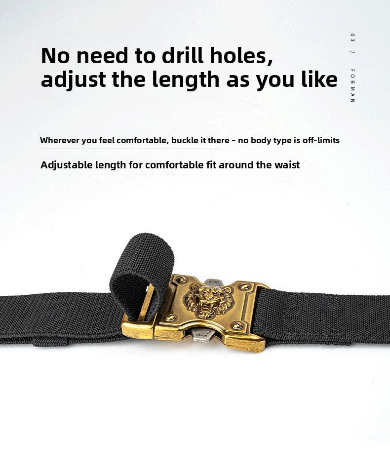 Tiger Tactical Belt For Men Sport Style With Nylon Braid Material And Alloy Buckle