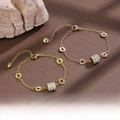 Titanium Steel Bracelet For Women With Rose Gold PVD Coating