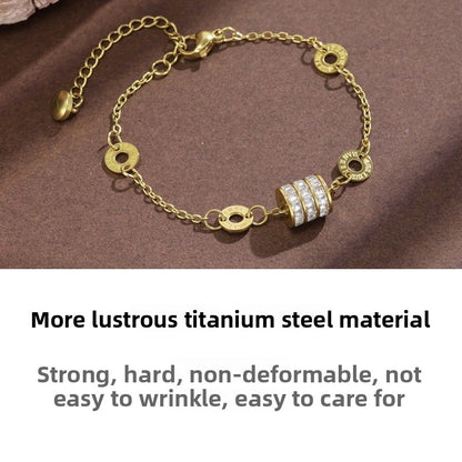 Titanium Steel Bracelet For Women With Rose Gold PVD Coating