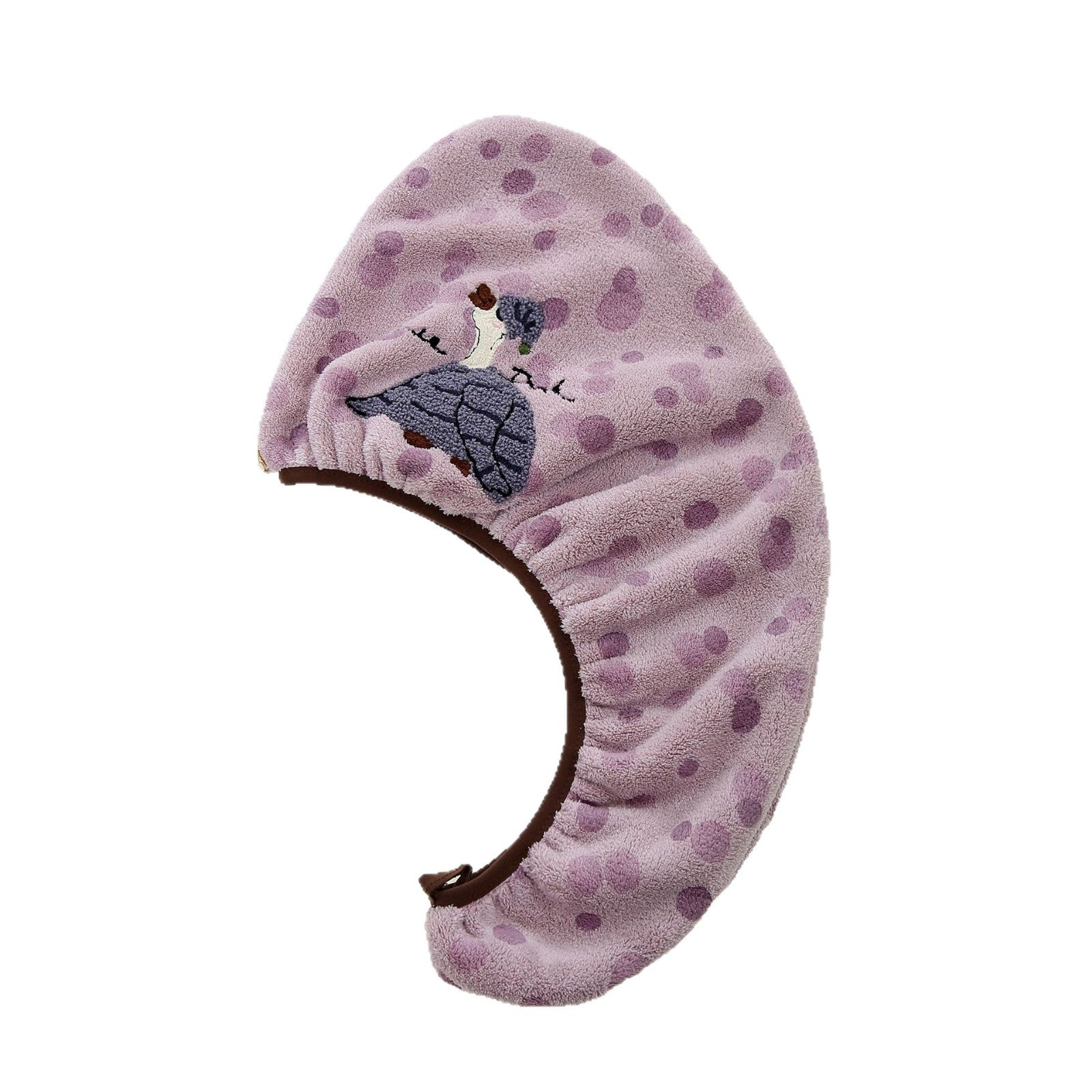 Cute Bear Pattern Coral Fleece Dry Hair Towel And Hair Cap For Quick Hair Drying