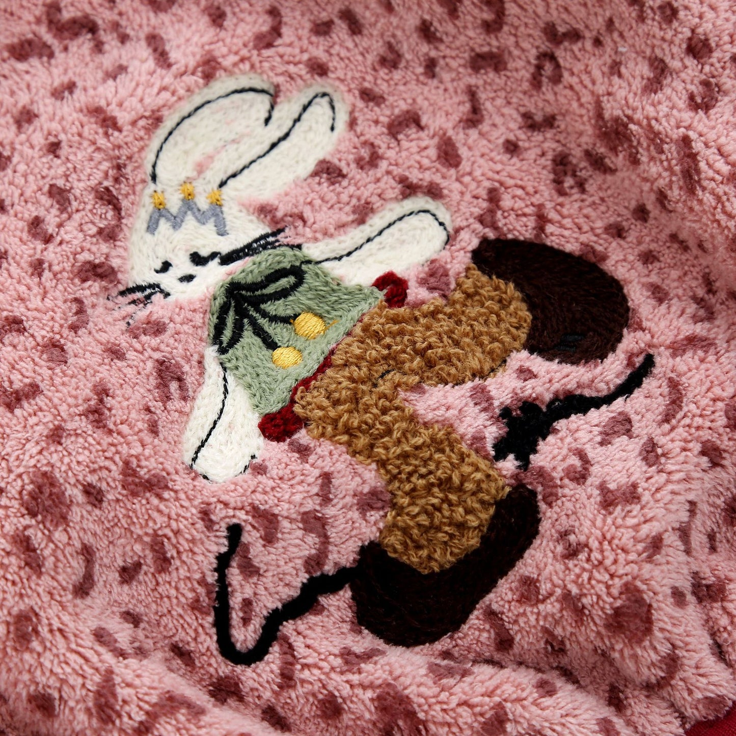 Cute Bear Pattern Coral Fleece Dry Hair Towel And Hair Cap For Quick Hair Drying