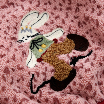 Cute Bear Pattern Coral Fleece Dry Hair Towel And Hair Cap For Quick Hair Drying
