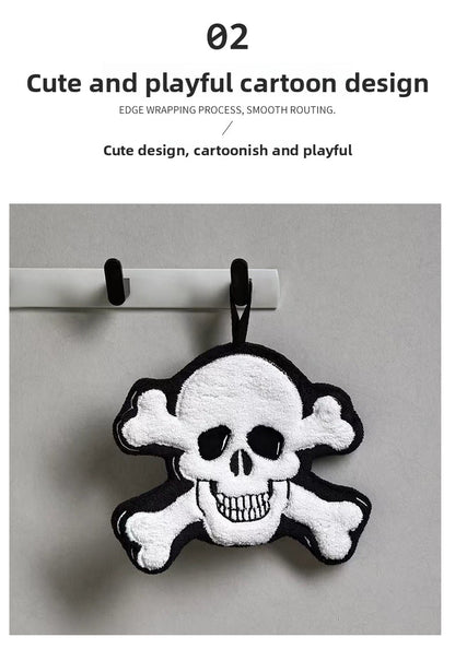 Gothic Skull Pattern Halloween Towels Made Of Soft Coral Fleece, Perfect For Home Textiles And Decor