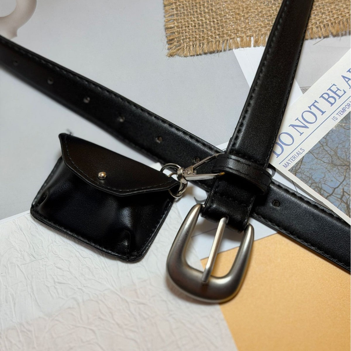 Solid Color Women’s Fashion Belt In PU Leather With Alloy Pin Buckle, Commute Style