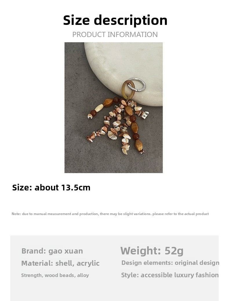 Knitting Shell Bag Pendant In Ethnic Style, Perfect Summer Accessory Featuring Natural Shell Material