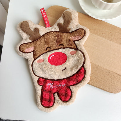 Christmas Style Polyester Towels With Gloves Pattern, Perfect For Holiday Home Decor