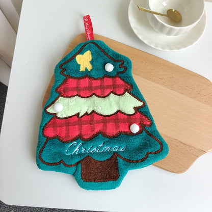 Christmas Style Polyester Towels With Gloves Pattern, Perfect For Holiday Home Decor