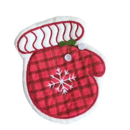 Christmas Style Polyester Towels With Gloves Pattern, Perfect For Holiday Home Decor