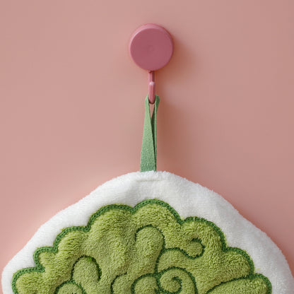 Cute Vegetable Pattern Coral Fleece Towels, Soft And Absorbent Hand Towels For Kitchen And Bathroom