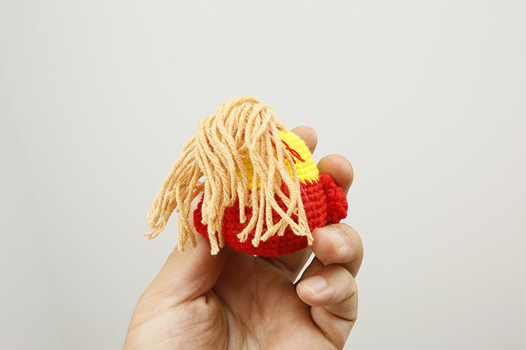 Football World Cup Duck Key Chain In Sweet Style Knitted With Wool Yarn, Perfect Summer Accessory