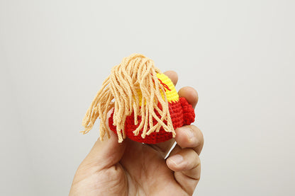 Football World Cup Duck Key Chain In Sweet Style Knitted With Wool Yarn, Perfect Summer Accessory