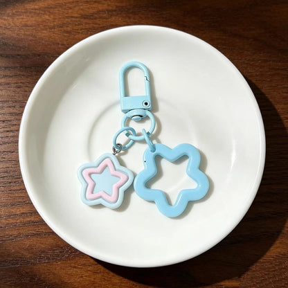 Pentagram Bag Charm Key Chain In Colour Featuring Durable Plastic Material