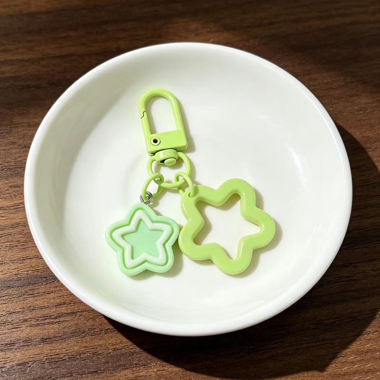 Pentagram Bag Charm Key Chain In Colour Featuring Durable Plastic Material