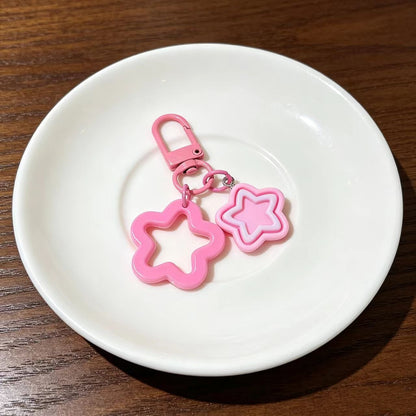 Pentagram Bag Charm Key Chain In Colour Featuring Durable Plastic Material