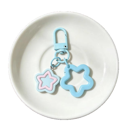 Pentagram Bag Charm Key Chain In Colour Featuring Durable Plastic Material